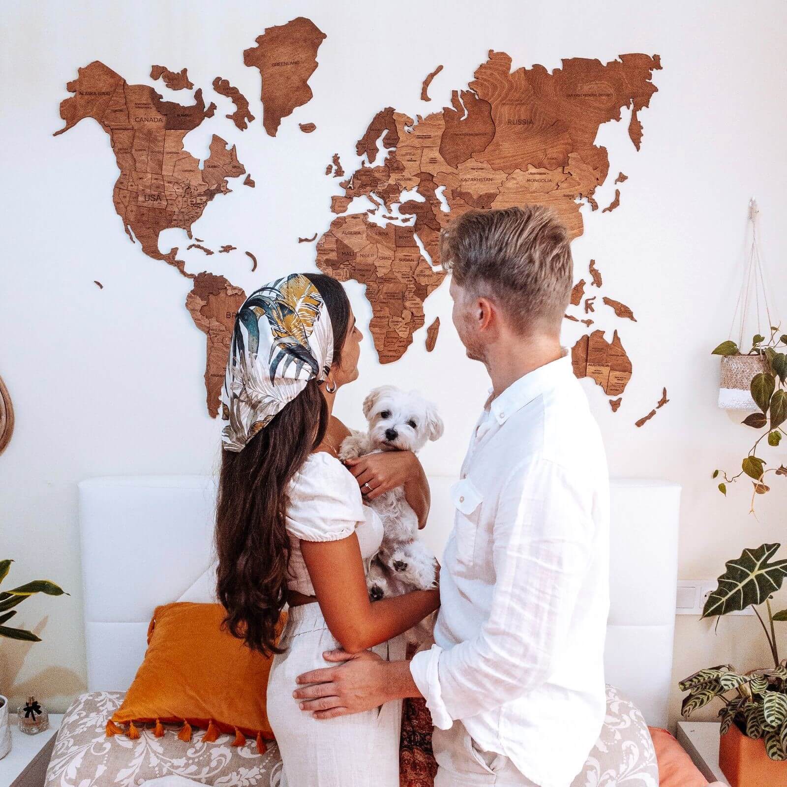 3D Wooden World Map Oak Enjoy The Wood