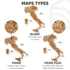 Wooden Map of Italy – Oak