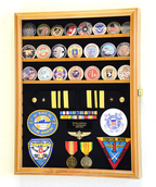Challenge Coin/Medals/Pins/Badges/Ribbons/Insignia/Buttons Chips Combo Display Case Box The Military Gift Store