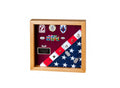 Flag Display Case showcases both the flag and military awards,(Red Felt) The Military Gift Store