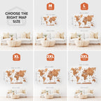 3D Wooden World Map Oak Enjoy The Wood