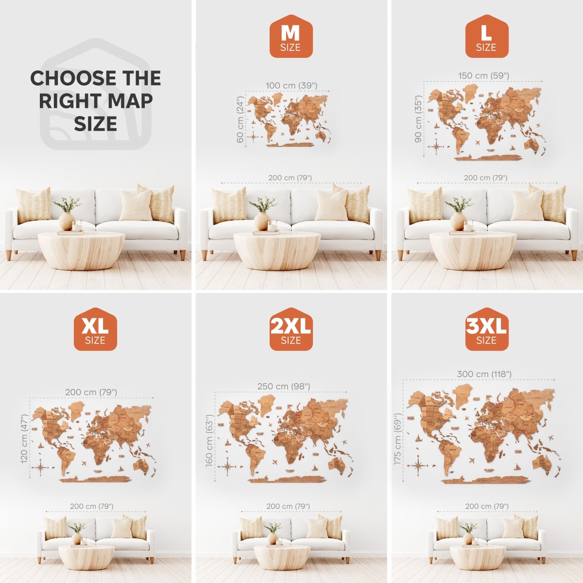 3D Wooden World Map Oak Enjoy The Wood