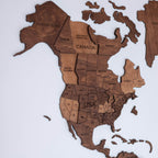3D Wooden World Map Oak (for US only) - SJB-DIAMOND ELITES