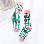 Occident Fashion Colorful Print Socks Women with Mushroom Spring Woman Socks Breathable Cotton Socks For Women Stevvex