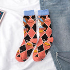 Occident Fashion Colorful Print Socks Women with Mushroom Spring Woman Socks Breathable Cotton Socks For Women Stevvex