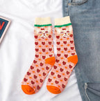 Occident Fashion Colorful Print Socks Women with Mushroom Spring Woman Socks Breathable Cotton Socks For Women Stevvex
