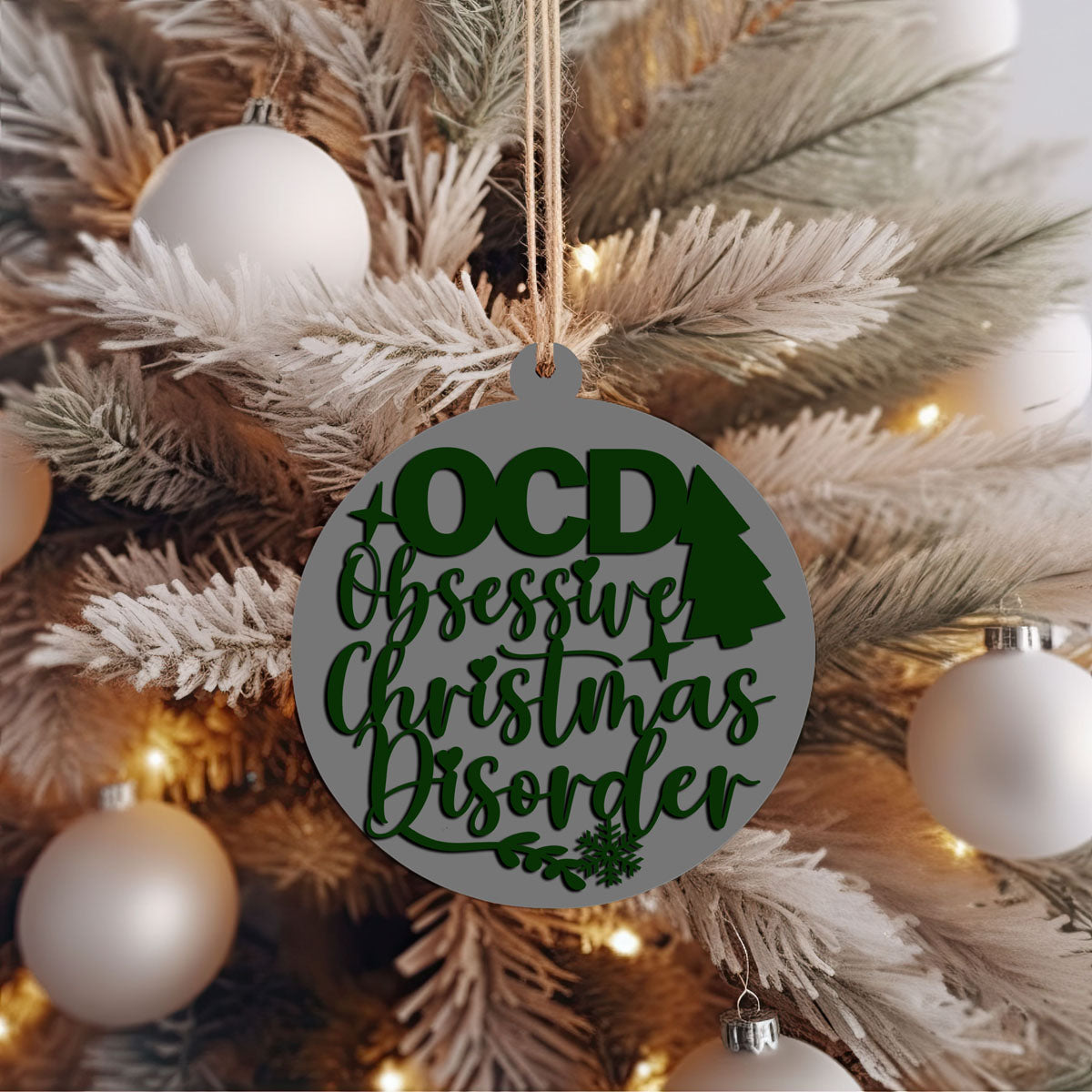 Handcrafted 3D Wooden Christmas Ornaments Imperfect OCD Style Limited Edition Tree Hanging Decor BandsCo Straps