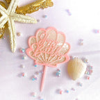 Ocean Acrylic Cake Toppers Topper Happy Birthday Cake Picks DIY Cake Insert Topper Cup Cake Toothpick Party Wedding Birthday Cake Decoration Decorating Card Birthday Shell Cake Topper DIY Wedding Party Gift Cupcake Insert Card Stevvex