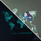 3D LED / LUMINOUS Wooden World Map 3.0 Ocean - SJB-DIAMOND ELITES