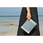 Ocean Tribal Handwoven Clutch Beach Bag Woven Mulberry Saa Lined Black Interior BandsCo Straps