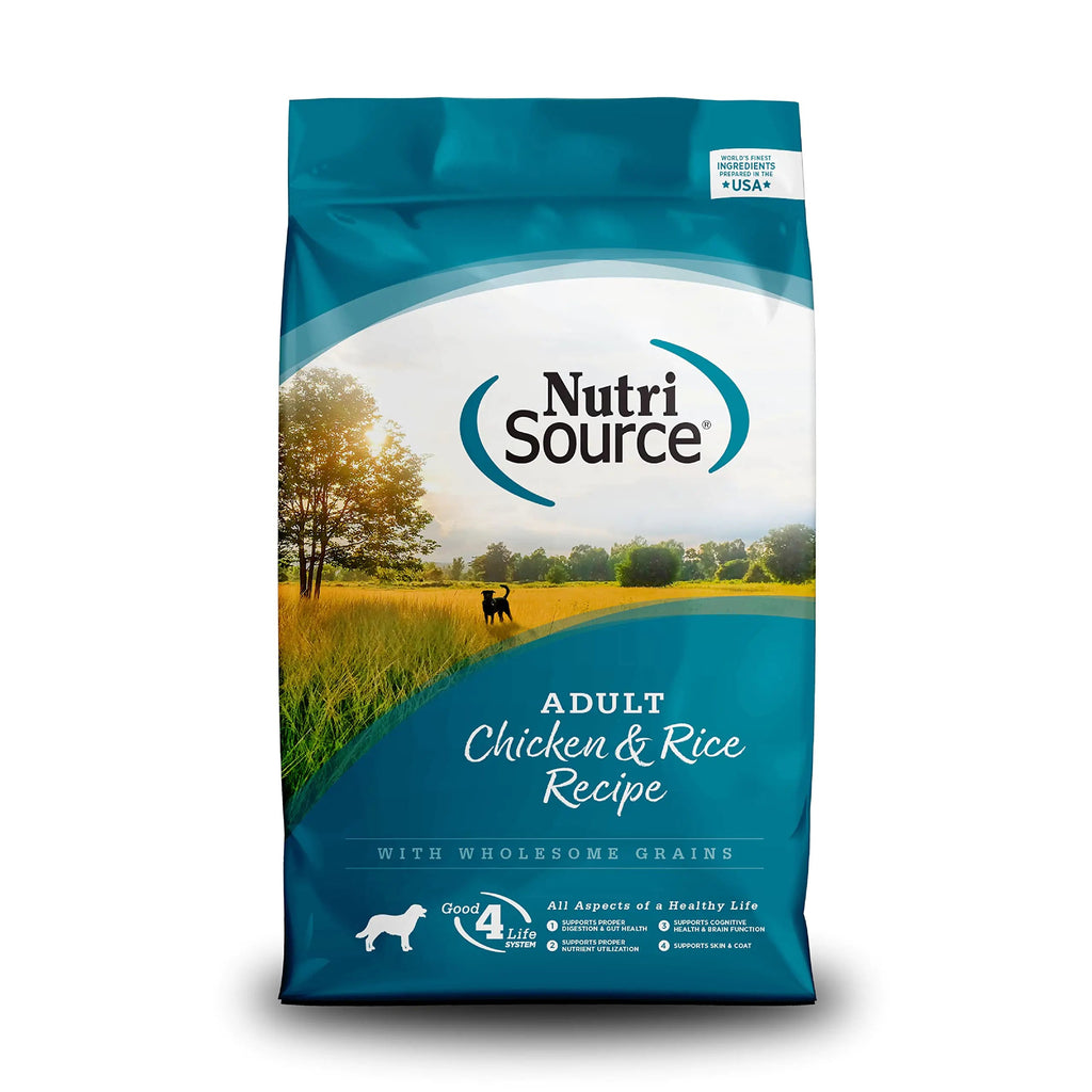 NutriSource Adult Dog Food Made with Chicken and Rice with Wholesome Grains 15LB Dry Dog Food Lootquake LLC