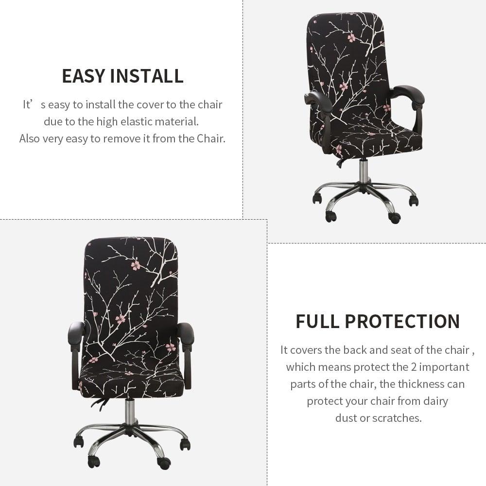 Office Chair Cover Jacquard Removable Gaming Computer Case Cushion Covers Dust Guards For Home Leisure Universal Size Modern Stretchable Cloth Polyester Universal Desk Task Chair Chair Covers Stretch Rotating Chair Slipcover Stevvex
