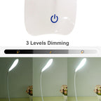 Office Desk LED Table Lamp USB Rechargeable Battery Bright Lamp Eye Care Mini Flex Room Desk Children's Lamp Bedroom Nightstand Decorative Table Lamp Cute Study Lamps for Bedroom Décor