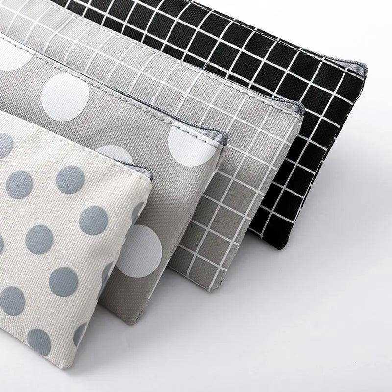 Office Simple Print Stationery Pencil Case Classic Design Pencil Pouch Simple Storage Bag Stevvex