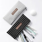 Office Simple Print Stationery Pencil Case Classic Design Pencil Pouch Simple Storage Bag Stevvex