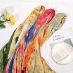 Oil Painting Style Dopamine Satin Crinkle Hijab (MH097)