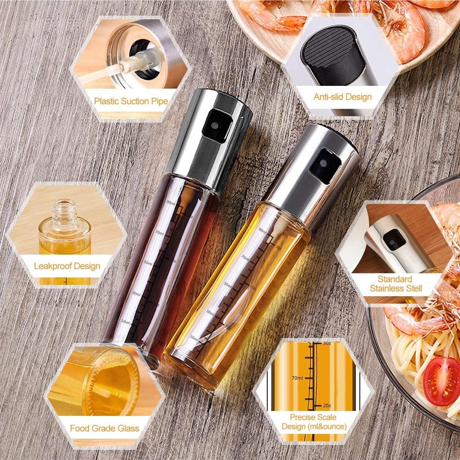Oil Spray Bottle Dispenser Sprayer Olive Kitchen Accessories Gadget Cooking BBQ Barbeque Tools Utensils Sets Oil Spritzer for Salad BBQ Retro Portable Cooking Frying Barbeque Oil Spray Meat Grilling Spray Bottle For BBQ Stevvex
