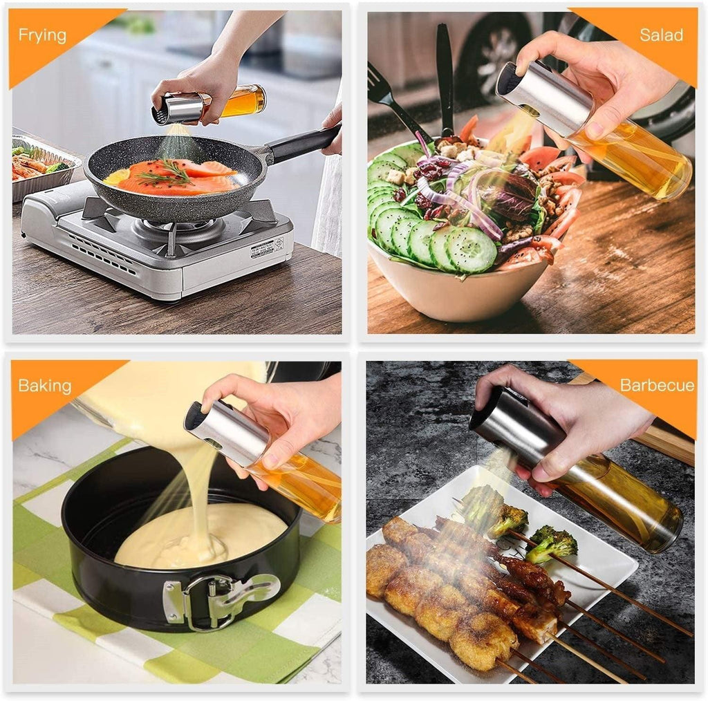 Oil Spray Bottle Dispenser Sprayer Olive Kitchen Accessories Gadget Cooking BBQ Barbeque Tools Utensils Sets Oil Spritzer for Salad BBQ Retro Portable Cooking Frying Barbeque Oil Spray Meat Grilling Spray Bottle For BBQ Stevvex