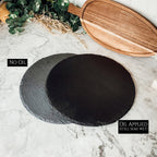 Slate Round 11" Cheese Board Natural Layered Edge Slim 5-6mm BandsCo Straps