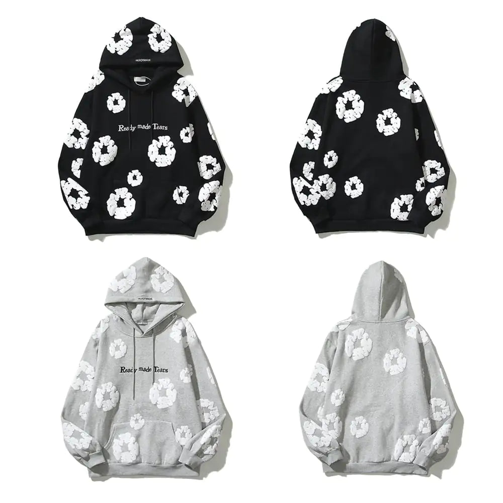 Printed Hoodie Colorful Cotton Long Sleeved Sweater Pi-Mart