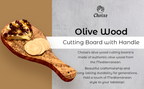 Olive Wood Cutting Board With Handle Reversible Serving Board 12x8 Inch