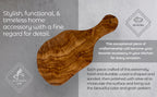 Olive Wood Cutting Board With Handle Reversible Serving Board 12x8 Inch