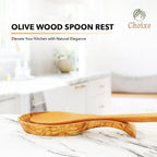 Olive Wood Spoon Rest Handmade Mediterranean Kitchen Countertop Utensil Holder BandsCo Straps