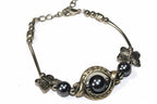 Olivia Antique Style Butterfly Pearl Trinket Bracelet