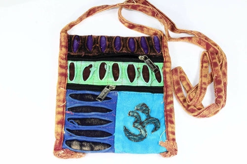 Om Embroidered Patchwork Boho Crossbody Jhola Handmade Bag
