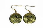 Om Lotus Petal Yoga Earrings Boho Spiritual Gold Dangle