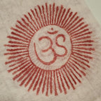 Om Print White Scarf Spiritual Symbol Boho Lightweight