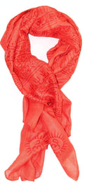 Om Symbol Printed Scarf Lightweight Boho Asian Motif