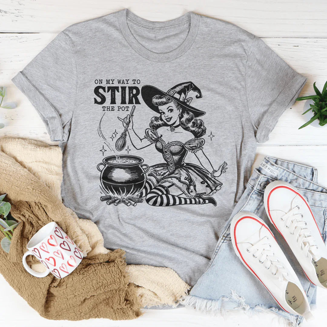 On My Way To Stir The Pot Tee Peachy Sunday
