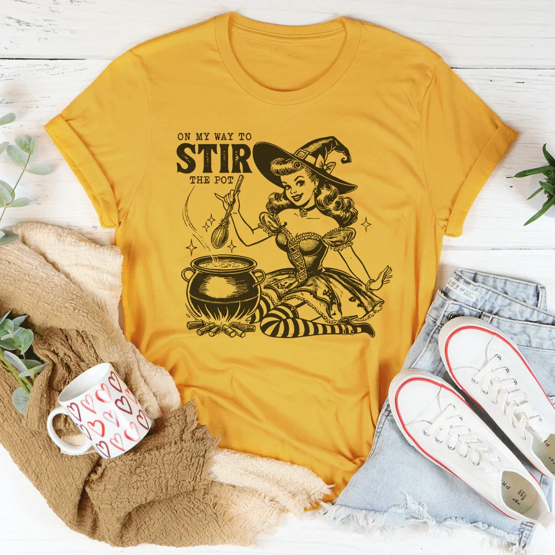 On My Way To Stir The Pot Tee Peachy Sunday