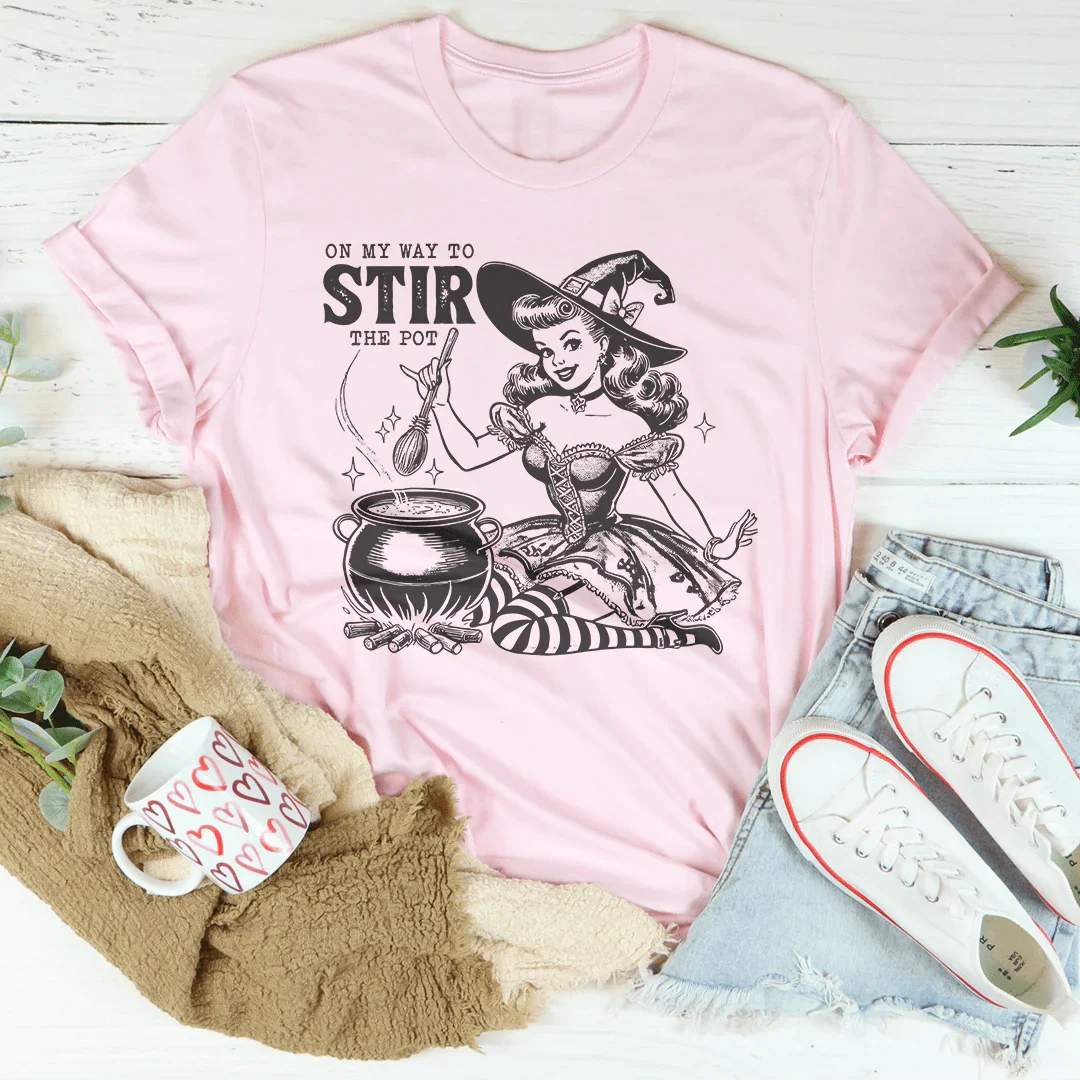 On My Way To Stir The Pot Tee Peachy Sunday