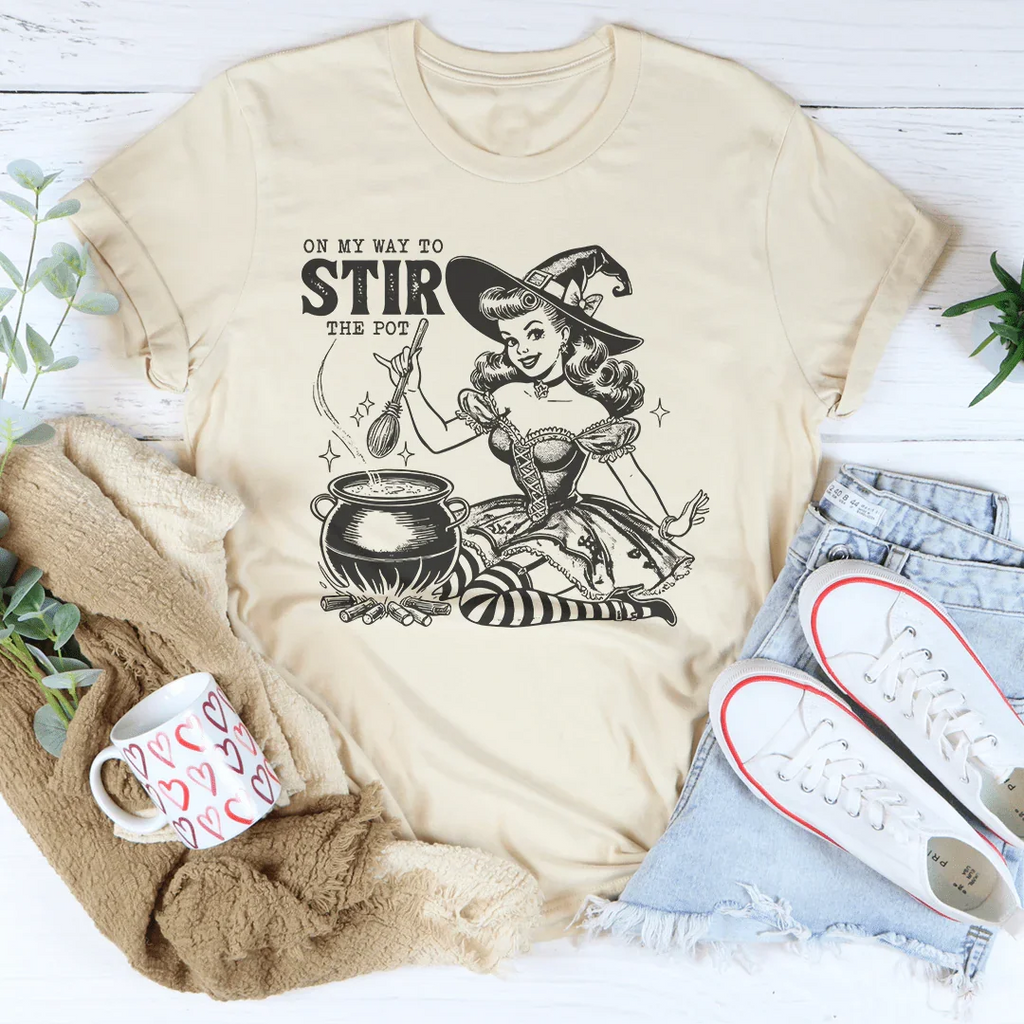 On My Way To Stir The Pot Tee Peachy Sunday