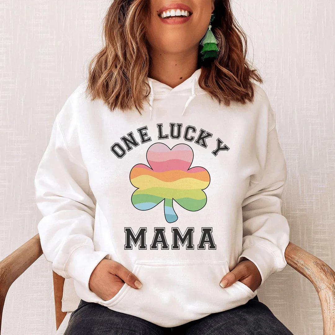 One Lucky Mama Hoodie Peachy Sunday