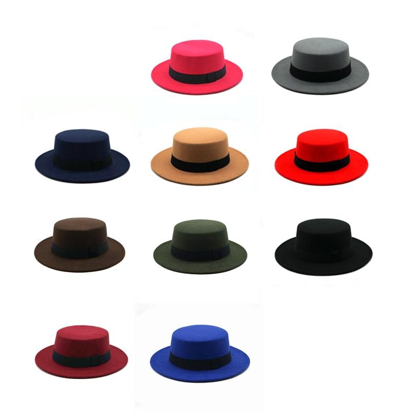 One Size Winter Autumn Cotton Women Men Fedoras Lady Retro Wide Brim  Hat Belt Fedora Hat Top Lightweight Caps Everyday Wear Hats Summer Sun Hat Stevvex