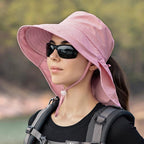 One Size Women Wide Large Sun Hat Bucket Hat Summer Outdoor Fishing Hiking UV Anti Neck Protection Shawl Wide Hat UV Sun Protection Safari Unisex Cap Ladies Hat Sport Summer Hat Stevvex