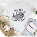 Only Wake Me Up To Give Me Snacks Tee Peachy Sunday