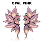 Pink Crystal Dangle Earrings Angel Crystallized Stone