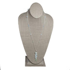 Opalite Amazonite Drop Necklace Sterling Silver Chain