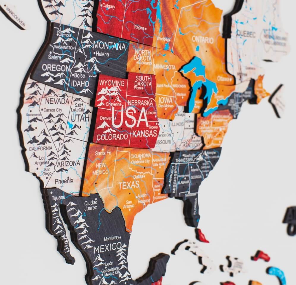 3D Wooden World Map Onyx - SJB-DIAMOND ELITES