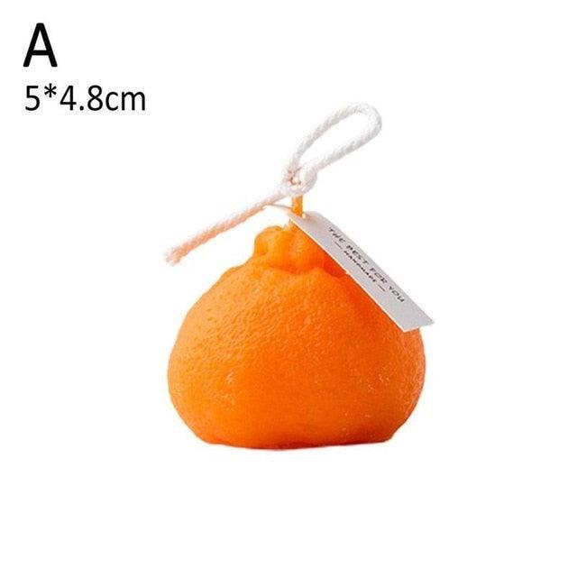Orange Shaped Scented Candle Fruit Soy Wax Candle Smokeless Oil Aromatherapy Candle Cool Candles Shaped Candles Novelty Candle for Wedding Holiday Birthday Party Decor Aesthetic Candles for Women with Flower Fragrance Stevvex