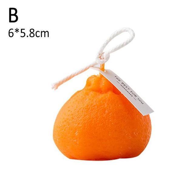Orange Shaped Scented Candle Fruit Soy Wax Candle Smokeless Oil Aromatherapy Candle Cool Candles Shaped Candles Novelty Candle for Wedding Holiday Birthday Party Decor Aesthetic Candles for Women with Flower Fragrance Stevvex