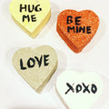 Organic Conversation Heart Bath Bombs Valentine Gift Set BandsCo Straps