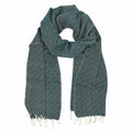 Organic Cotton Diamond Scarf 67x12 In Handloom With Tassel Fringe Earthy Tones BandsCo Straps