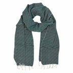 Organic Cotton Diamond Scarf 67x12 In Handloom With Tassel Fringe Earthy Tones BandsCo Straps