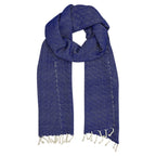 Organic Cotton Diamond Scarf 67x12 In Handloom With Tassel Fringe Earthy Tones BandsCo Straps