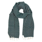 Organic Cotton Diamond Scarf 67x12 In Handloom With Tassel Fringe Earthy Tones BandsCo Straps